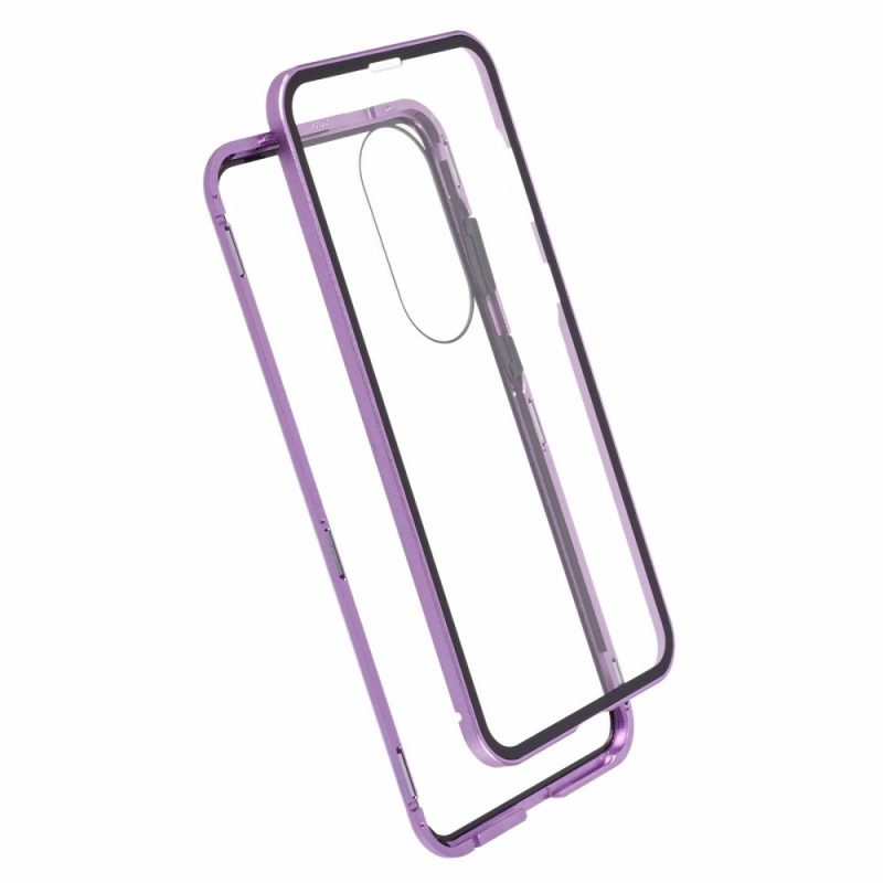 Skal För Samsung Galaxy S25 5g Edge Härdat Glas Och Magnetisk Ram