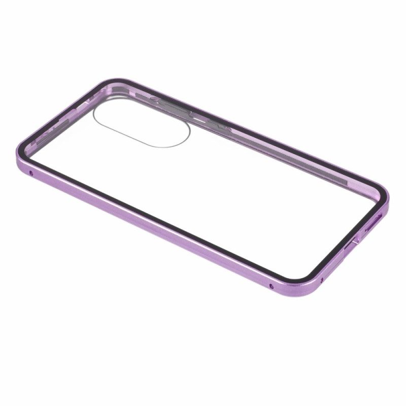 Skal För Samsung Galaxy S25 5g Edge Härdat Glas Och Magnetisk Ram