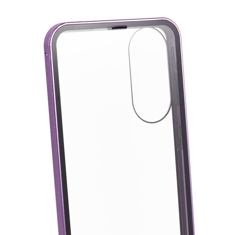 Skal För Samsung Galaxy S25 5g Edge Härdat Glas Och Magnetisk Ram