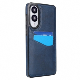 Skal För Samsung Galaxy S25 5g Edge Lädereffekt Med Korthållare