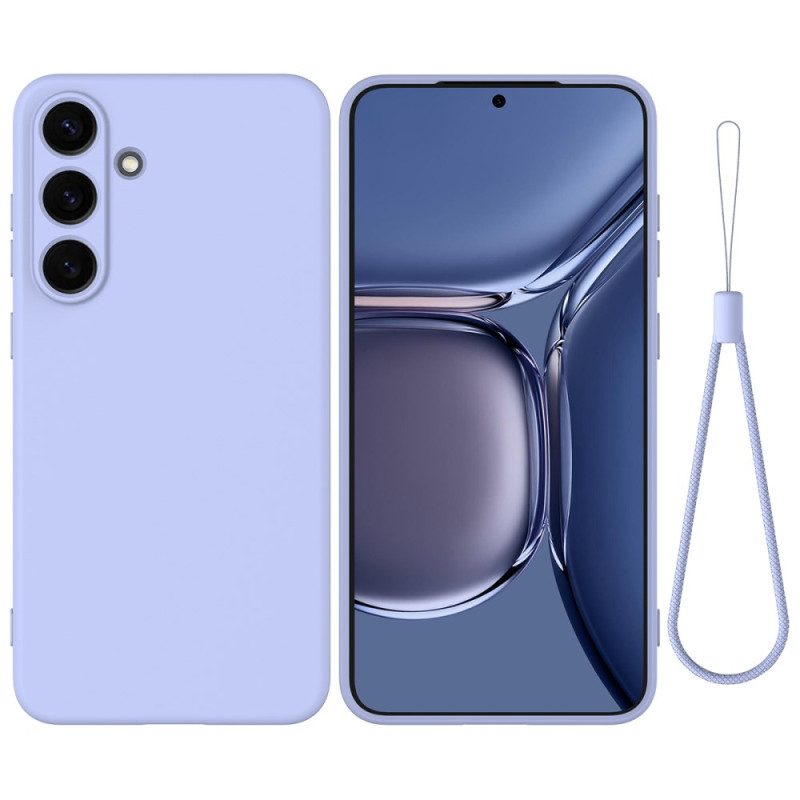Skal För Samsung Galaxy S25 5g Flytande Silikon Med Rem