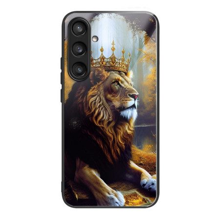 Skal För Samsung Galaxy S25 5g Härdat Glas Gyllene Lejon Krona