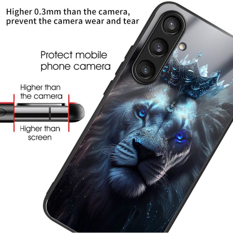 Skal För Samsung Galaxy S25 5g Kronlejon I Härdat Glas