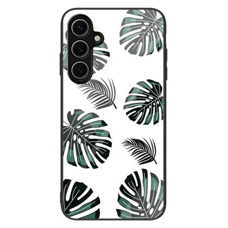 Skal För Samsung Galaxy S25 5g Lövmönster Härdat Glas