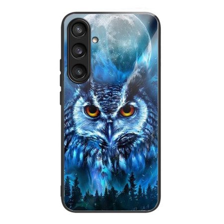 Skal För Samsung Galaxy S25 5g Uggla Med Måne I Härdat Glas
