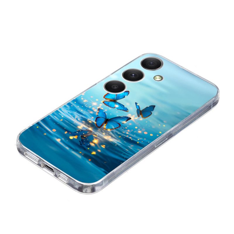 Skal För Samsung Galaxy S25 Fe Blå Fjärilar