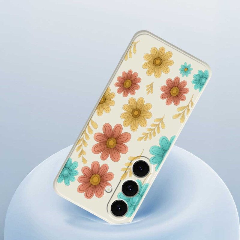 Skal För Samsung Galaxy S25 Fe Blommig Silikon