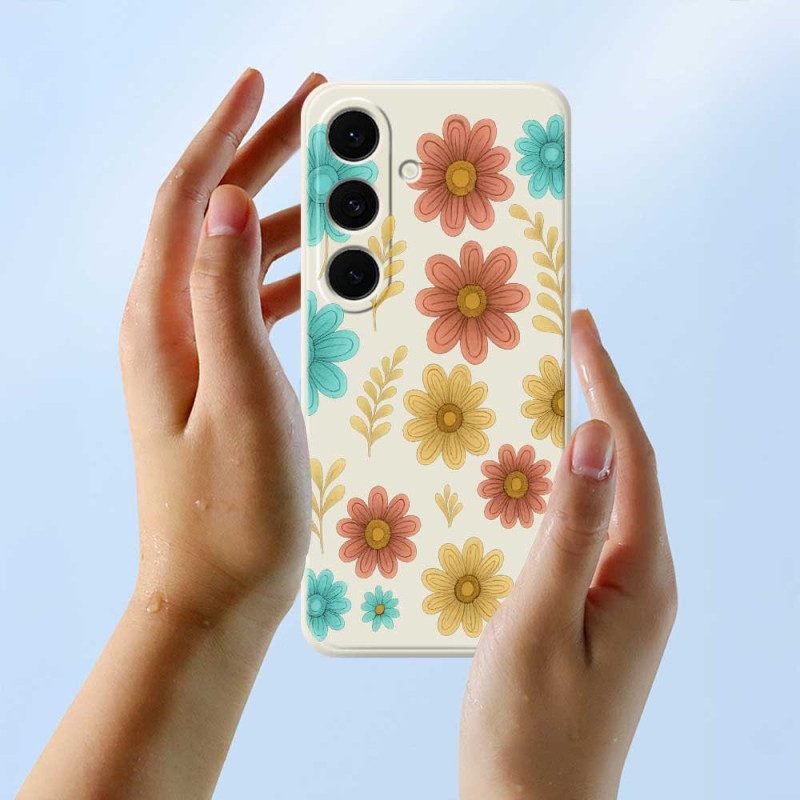 Skal För Samsung Galaxy S25 Fe Blommig Silikon