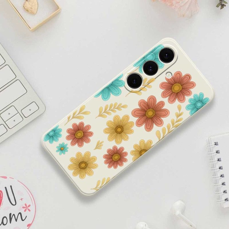Skal För Samsung Galaxy S25 Fe Blommig Silikon