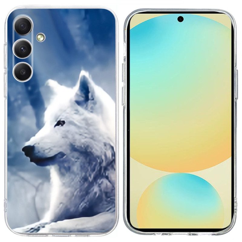 Skal För Samsung Galaxy S25 Fe Vit Varg