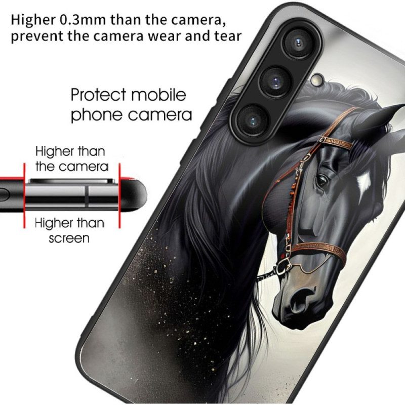 Skal För Samsung Galaxy S25 Plus 5g Grå Häst I Härdat Glas