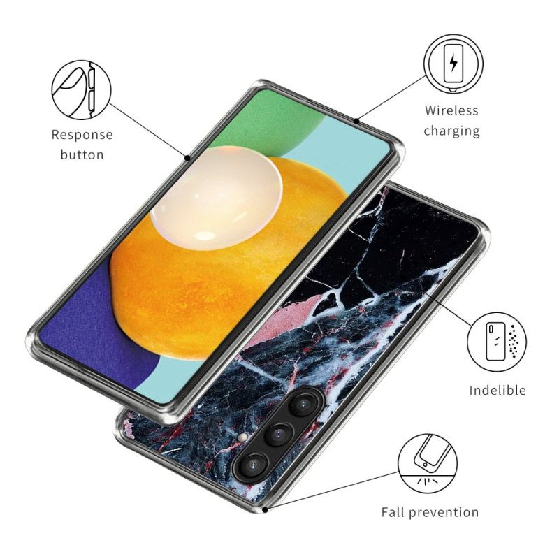 Skal För Samsung Galaxy S25 Plus 5g Svart Och Rosa Marmor