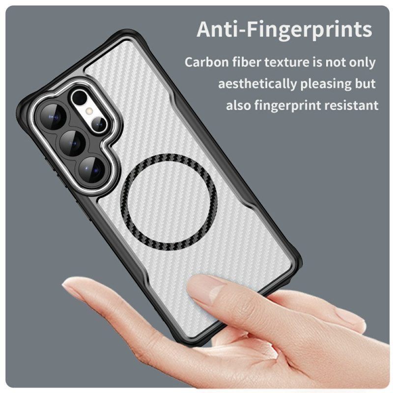 Skal För Samsung Galaxy S26 Ultra Magsafe Hybrid Protection Kolfiberstruktur