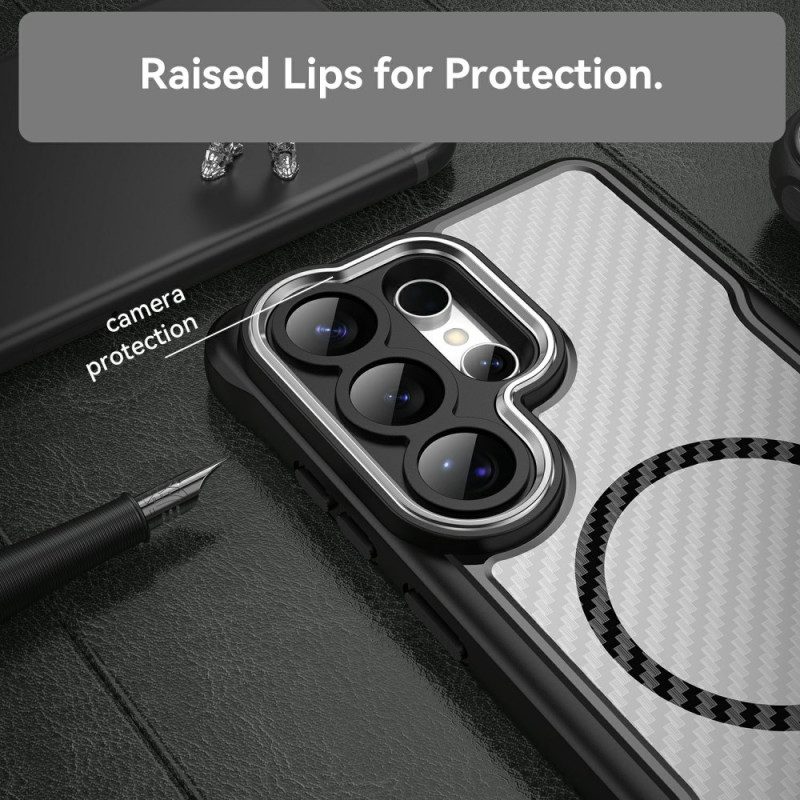 Skal För Samsung Galaxy S26 Ultra Magsafe Hybrid Protection Kolfiberstruktur