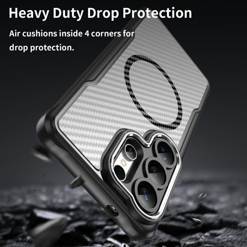 Skal För Samsung Galaxy S26 Ultra Magsafe Hybrid Protection Kolfiberstruktur