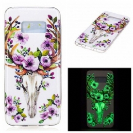 Skal För Samsung Galaxy S8 Fluorescerande Blomälg