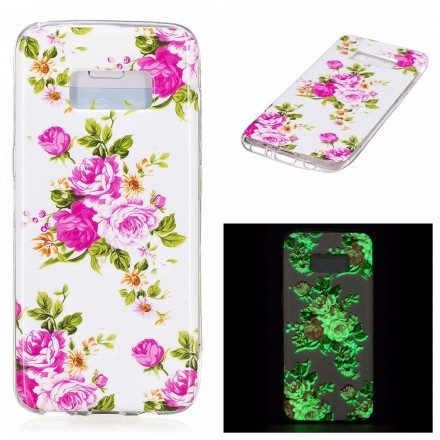 Skal För Samsung Galaxy S8 Fluorescerande Frihetsblommor