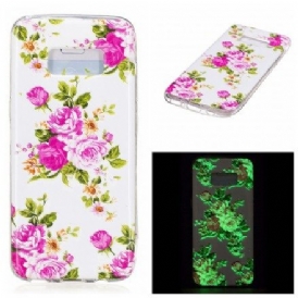 Skal För Samsung Galaxy S8 Fluorescerande Frihetsblommor