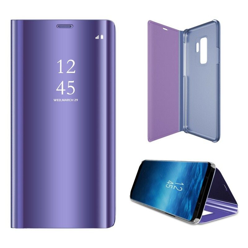 Skal För Samsung Galaxy S9 Spegel Och Lädereffekt