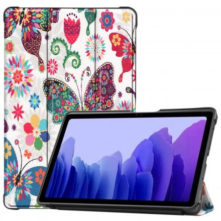 Skal För Samsung Galaxy Tab A7 Förstärkta Fjärilar Och Blommor