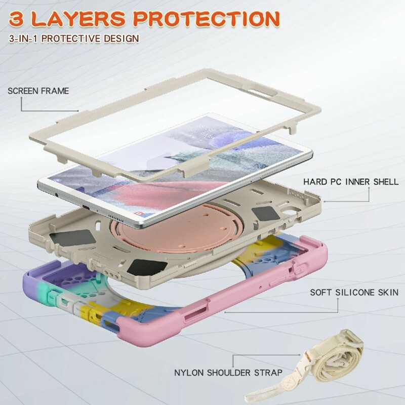 Skal För Samsung Galaxy Tab A7 Lite Multifunktionell Axelremsfärg