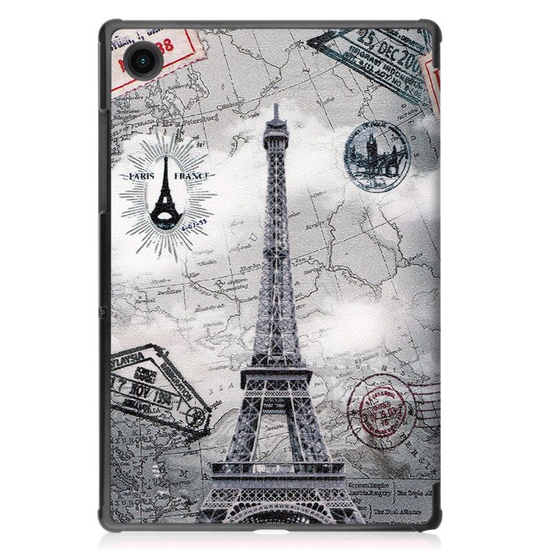Skal För Samsung Galaxy Tab A8 Förstärkt Retro Eiffeltorn