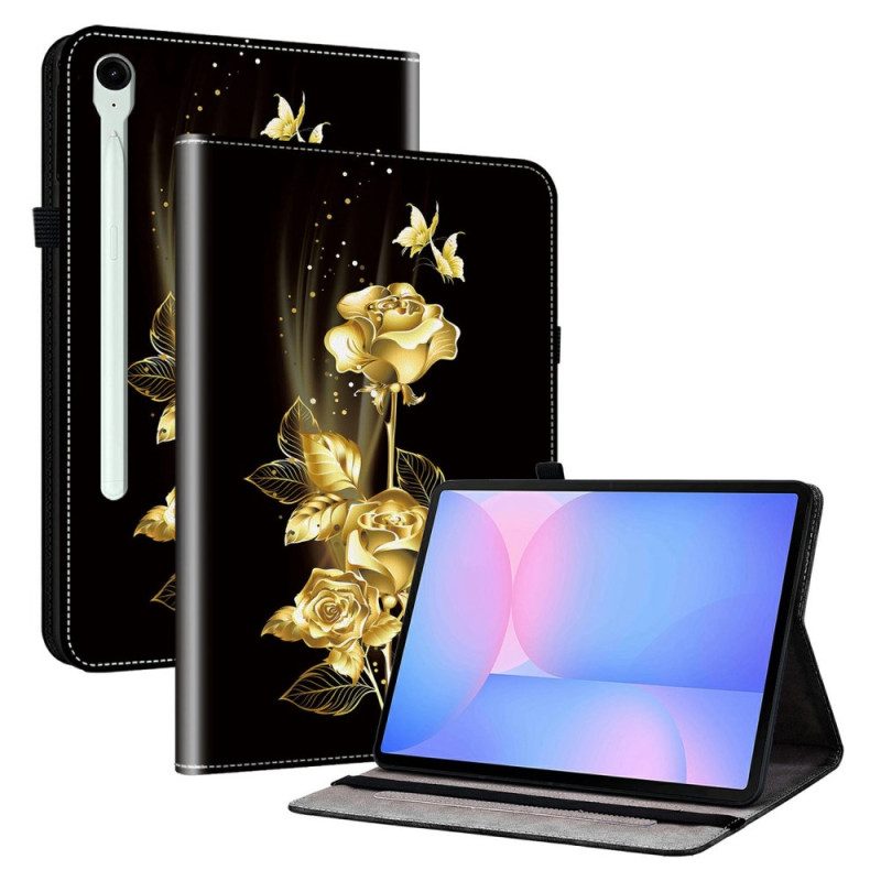 Skal För Samsung Galaxy Tab S10 Fe Plus Gyllene Rosor