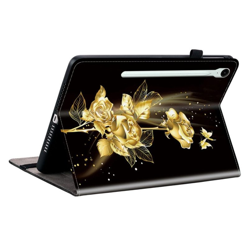 Skal För Samsung Galaxy Tab S10 Fe Plus Gyllene Rosor