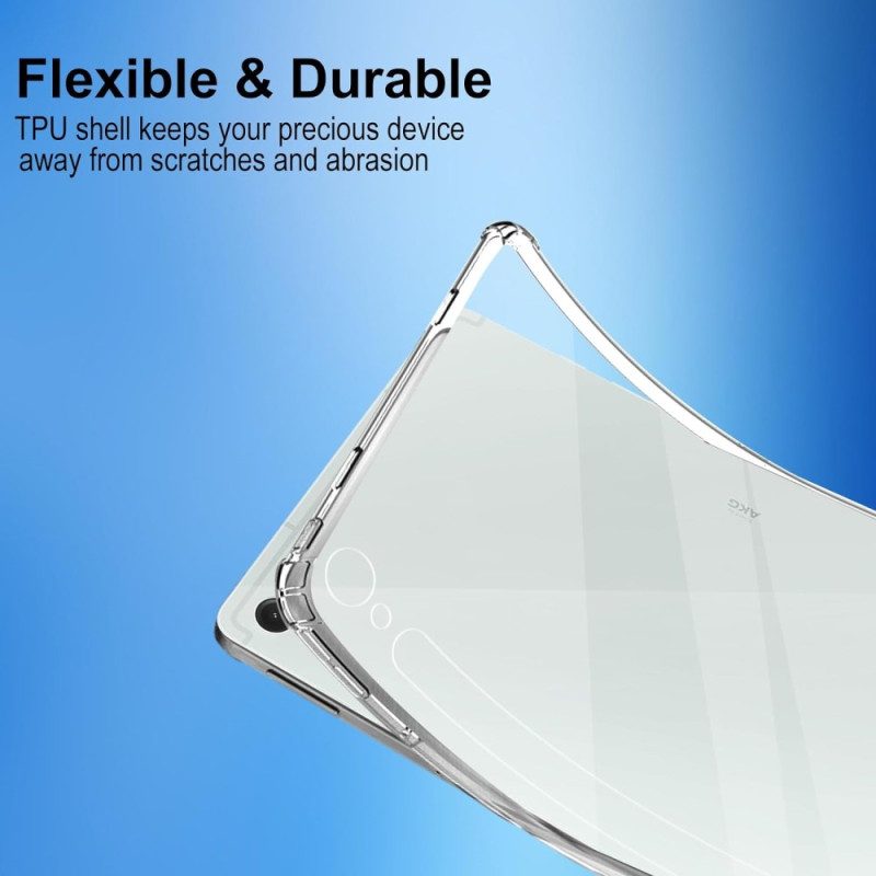 Skal För Samsung Galaxy Tab S10 Fe Transparent Med 2 Skärmskydd I Härdat Glas