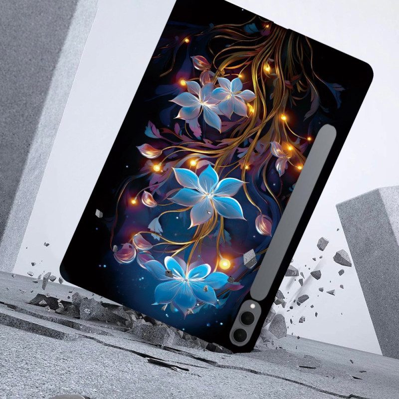 Skal För Samsung Galaxy Tab S11 Ultra Blå Blommor