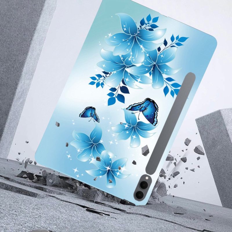 Skal För Samsung Galaxy Tab S11 Ultra Blå Fjärilar