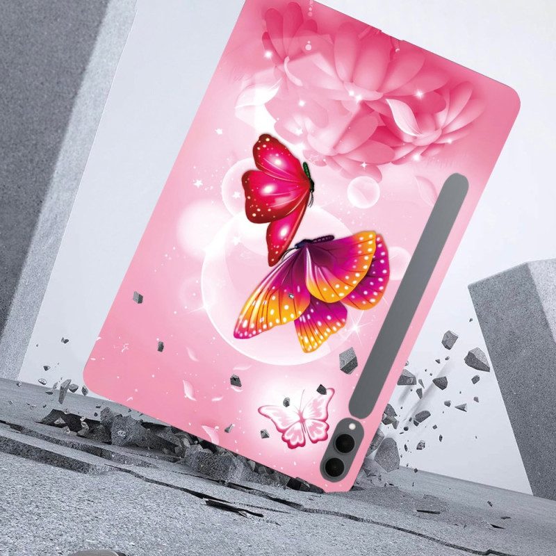 Skal För Samsung Galaxy Tab S11 Ultra Rosa Fjärilar