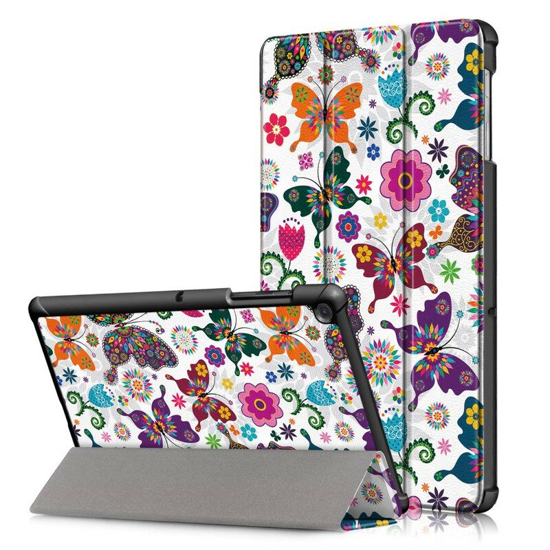Skal För Samsung Galaxy Tab S5e Förbättrade Fjärilar Och Blommor