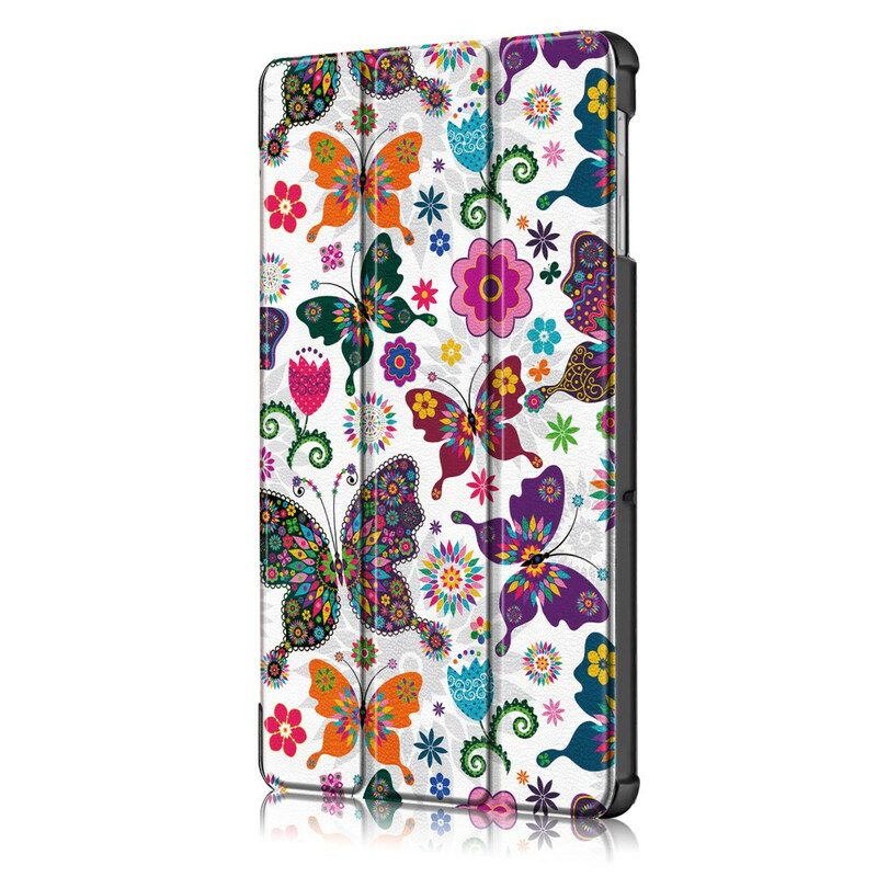 Skal För Samsung Galaxy Tab S5e Förbättrade Fjärilar Och Blommor