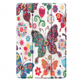 Skal För Samsung Galaxy Tab S5e Retro Fjärilar Och Blommor