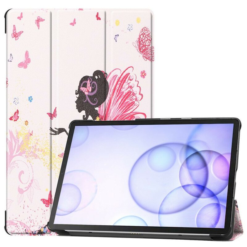 Skal För Samsung Galaxy Tab S6 Floral Fairy Faux Läder