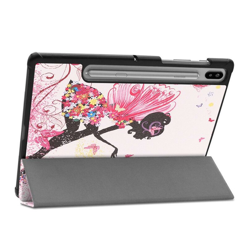 Skal För Samsung Galaxy Tab S6 Floral Fairy Faux Läder