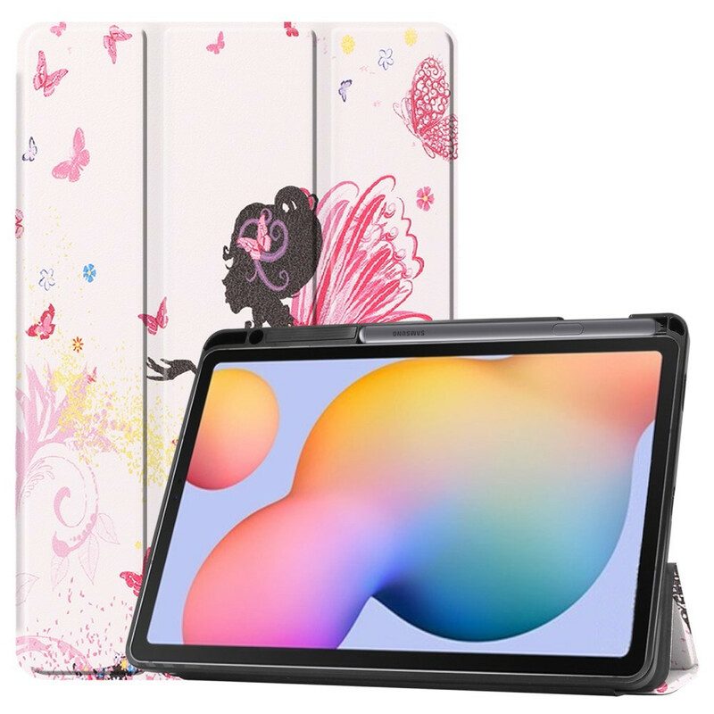 Skal För Samsung Galaxy Tab S6 Lite Floral Fairy Pennhållare