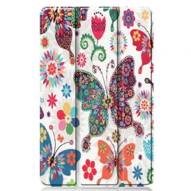 Skal För Samsung Galaxy Tab S6 Lite Retro Fjärilar Och Blommor
