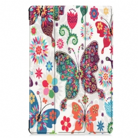 Skal För Samsung Galaxy Tab S6 Retro Fjärilar Och Blommor