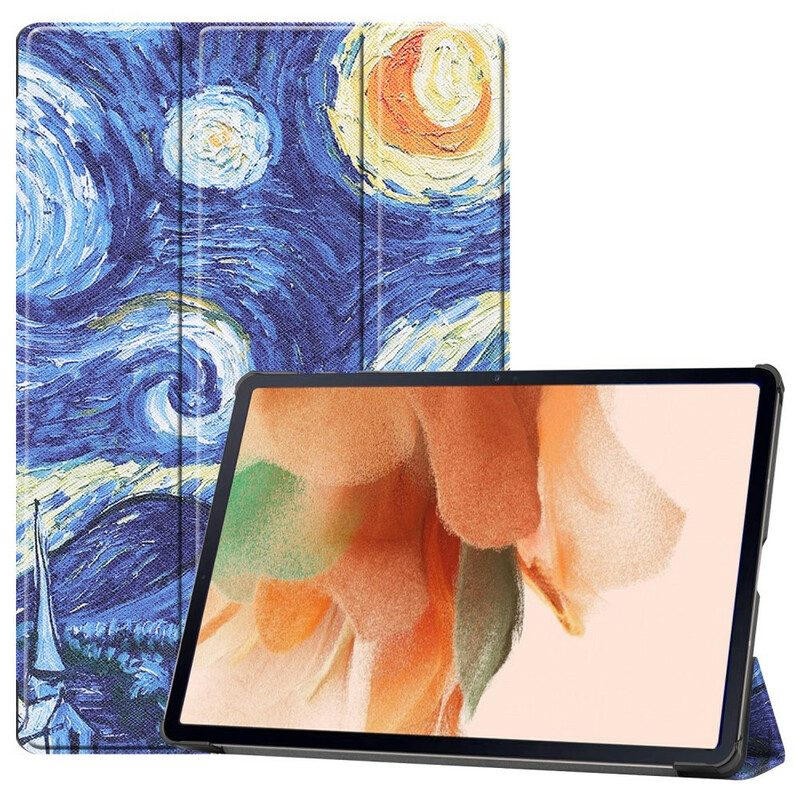 Skal För Samsung Galaxy Tab S7 FE Starry Night Pennhållare