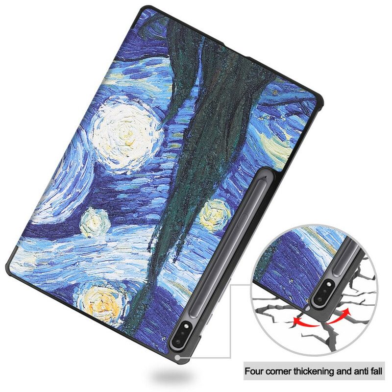 Skal För Samsung Galaxy Tab S7 FE Starry Night Pennhållare