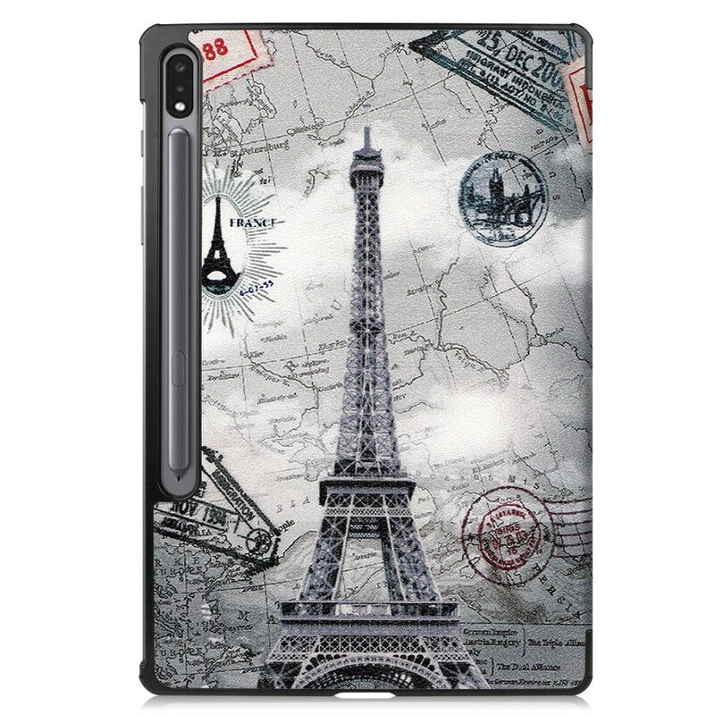 Skal För Samsung Galaxy Tab S7 FE Stylushållare För Eiffeltornet