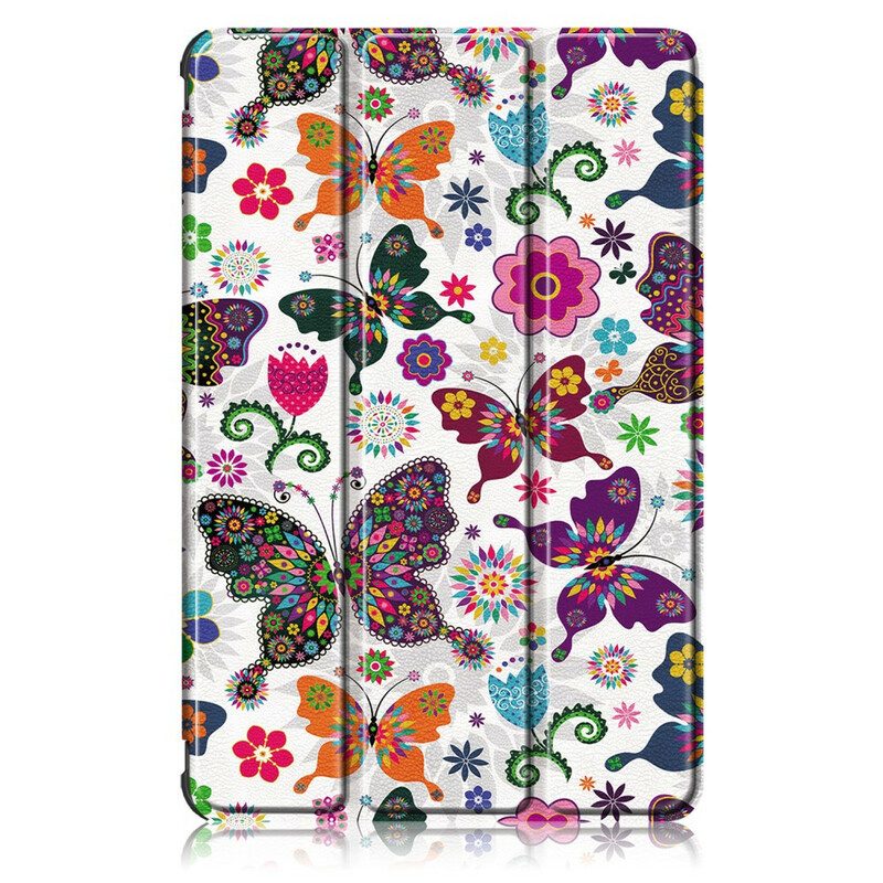 Skal För Samsung Galaxy Tab S7 / Tab S8 Förbättrade Fjärilar Och Blommor