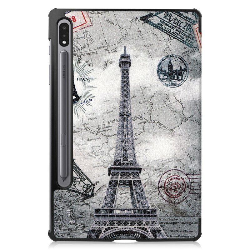 Skal För Samsung Galaxy Tab S7 / Tab S8 Stylushållare För Eiffeltornet