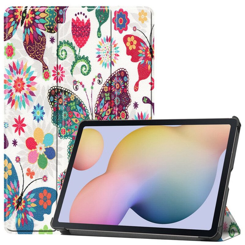 Skal För Samsung Galaxy Tab S7 / Tab S8 Vintage Flower Pennhållare