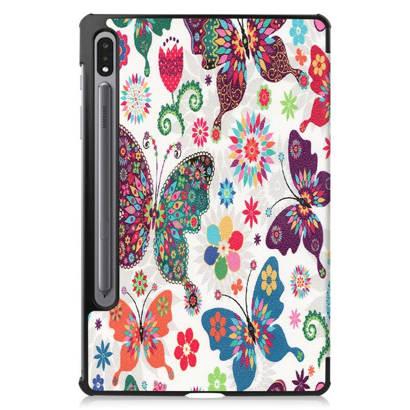 Skal För Samsung Galaxy Tab S7 / Tab S8 Vintage Flower Pennhållare