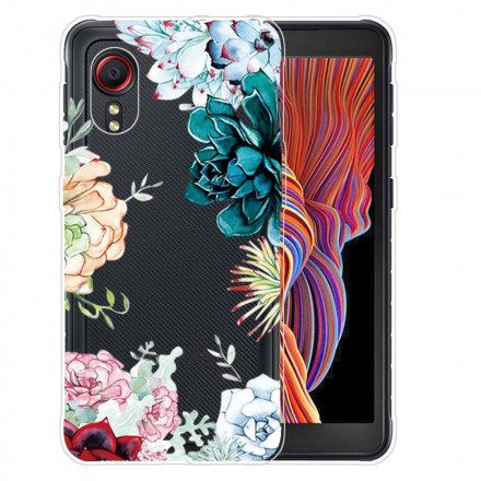 Skal För Samsung Galaxy XCover 5 Sömlösa Akvarellblommor