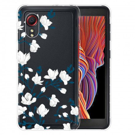 Skal För Samsung Galaxy XCover 5 Vita Blommor