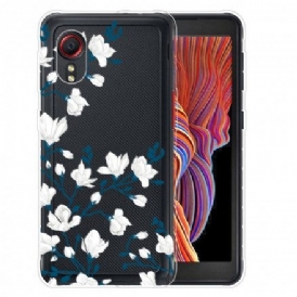 Skal För Samsung Galaxy XCover 5 Vita Blommor